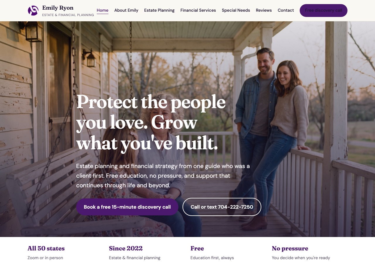 Estate planning website example